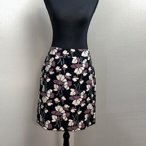 Ann Taylor Pencil Skirt Women's 12P Multicolor Floral Stretch Textured‎ Office